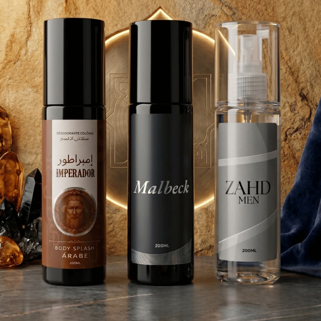 Kit Perfumaria Masculina 3 Body Sprays- Imperador Malbck Essencialle 200ml (Cada)