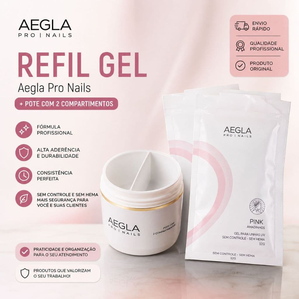 gel construtor alongamento de unhas aegla mais pote 2 compartimentos