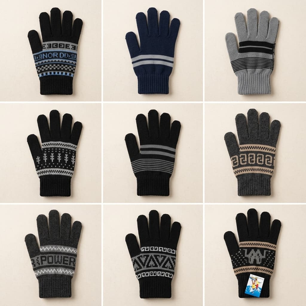 Kit 03 Luvas De Frio Inverno Masculina Feminina La Tricot Térmica Quentinha Estampada Para Neve Moto Passeio