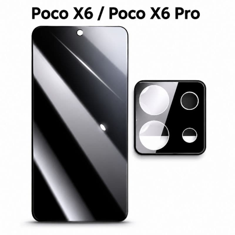 kit Película Privacidade 3D + Película da Câmera Poco X6/X6 Pro