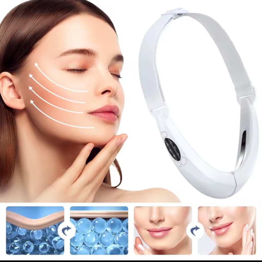 V dispositivo de levantamento facial led fóton terapia vibração massageador facial rosto emagrecimento remoção de queix