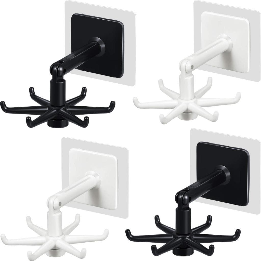 Kit 2/3/4 Ganchos Para Utensílios Rotatório de Cozinha Talheres Giratório Adesivo Multifuncional