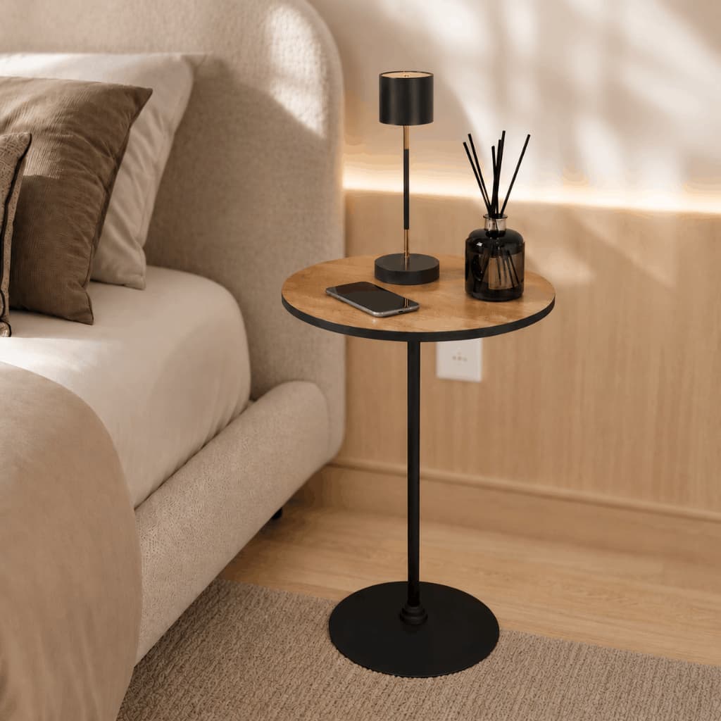 Mesinha De Cabeceira Estilo Industrial Mesa Lateral Cama Apoio Quarto Livros Abajur Decorativa Moderna Minimalista