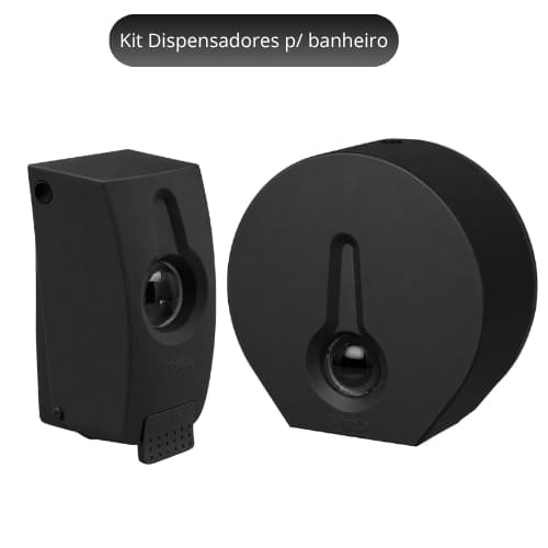 Kit de Dispensadores para Banheiro preto Papel Higiênico e Sabonete Superpro Bettanin