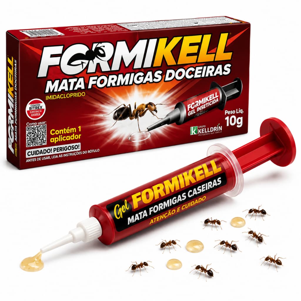 Gel Inseticida Formikell 10g Contra Formigas Elimina Colônia Completa Rápido Uso Promoção
