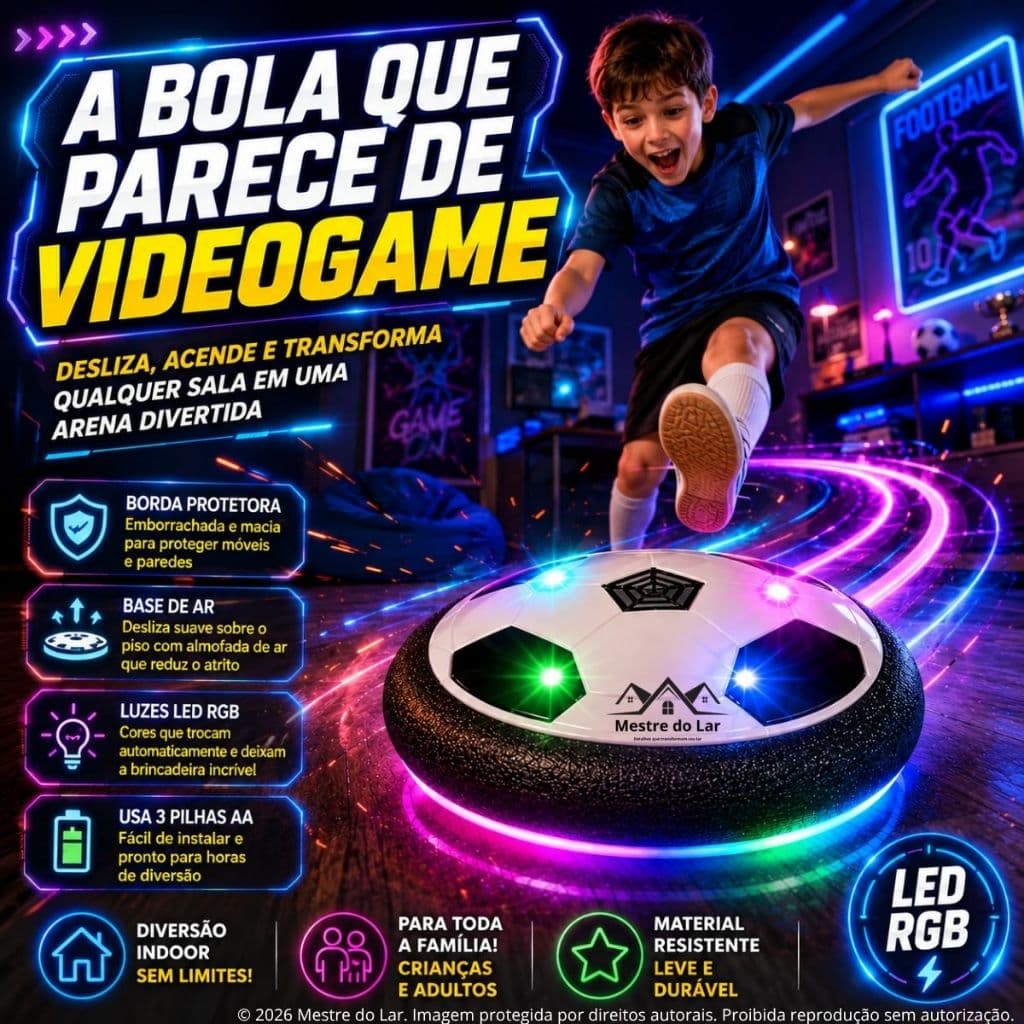Bola Flutuante Flat Ball Futebol Dentro de Casa Football Brinquedo Divertido infantil