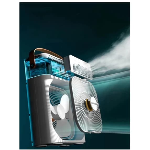 Ventilador Portátil Com Iluminação Umidificador Climatizador USB Casa