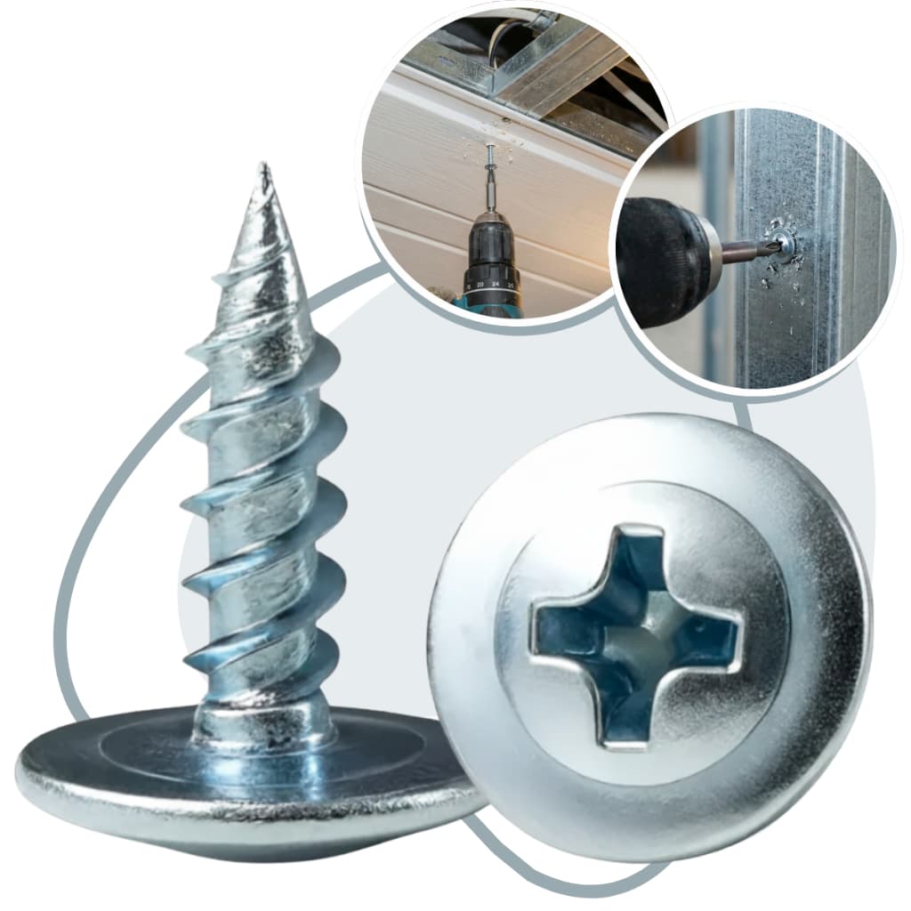 Parafuso Ponta Agulha 4,2x13mm Cabeça Flangeada Phillips Forro PVC Gesso Drywall Metal Madeira - Caixa com 700 Unidades