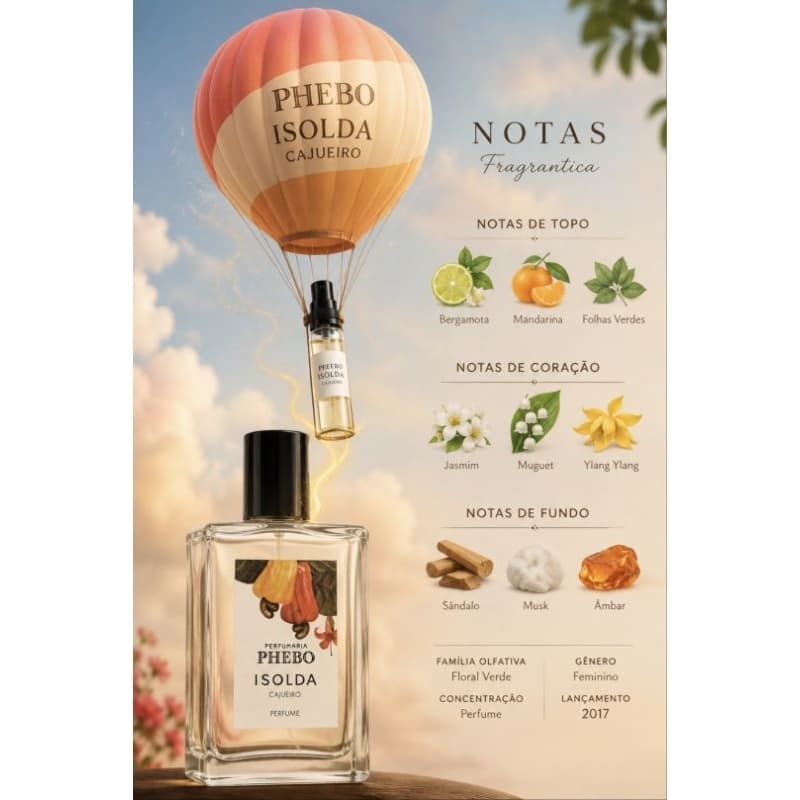 Perfume Isolda Cajueiro PHEBO original