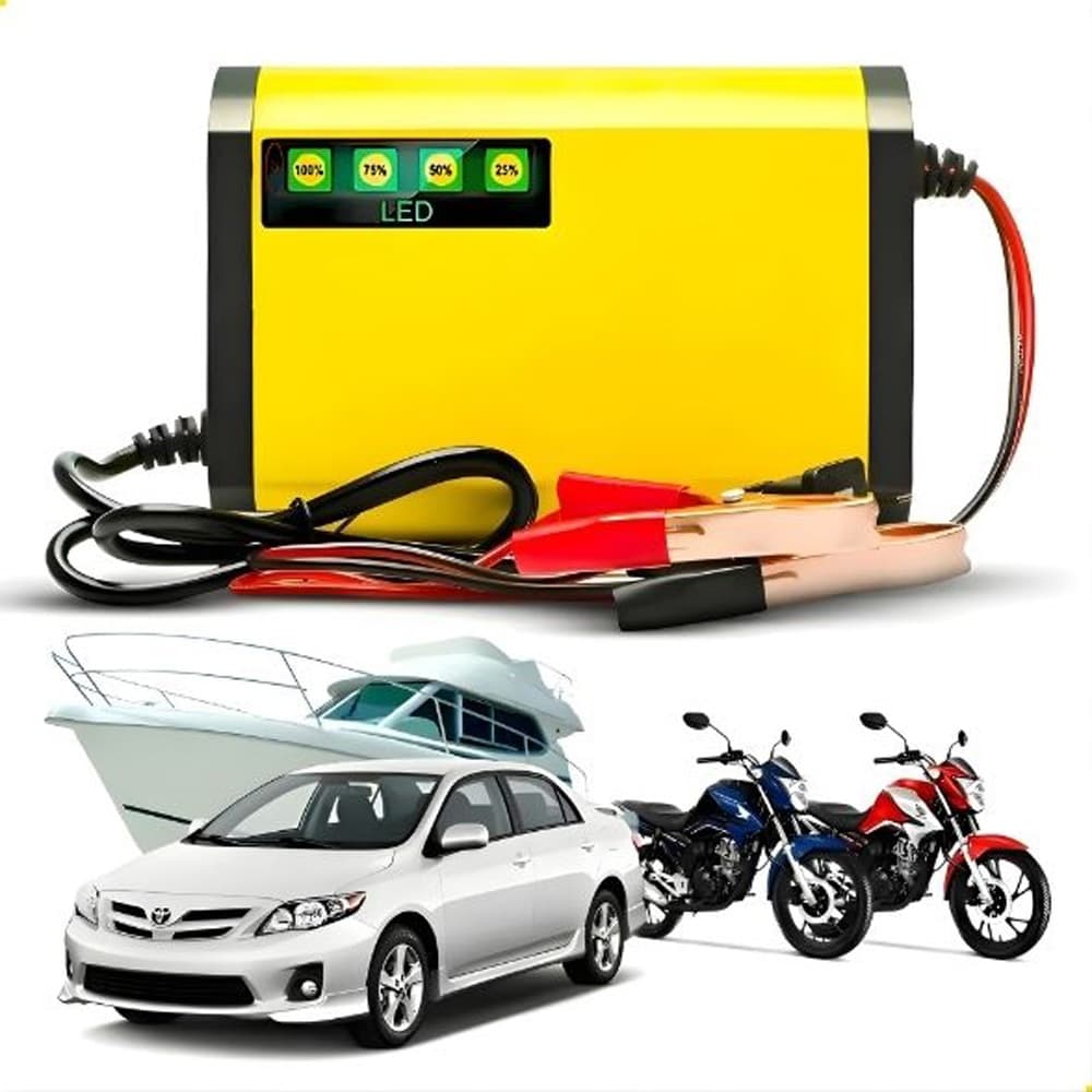 Carregador de Bateria Automotivo 12V Automático com LED