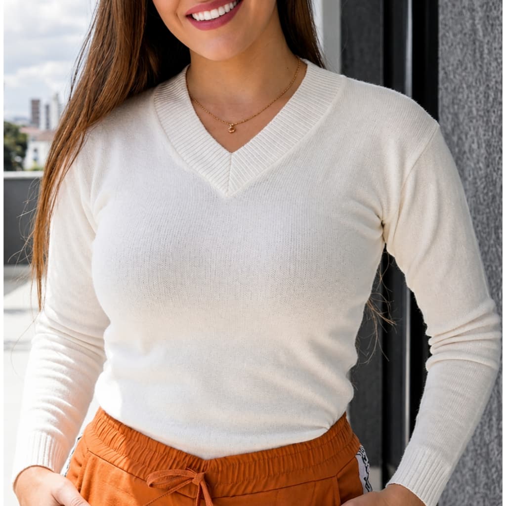 Blusa de frio feminina Tricot Sueter de Lã