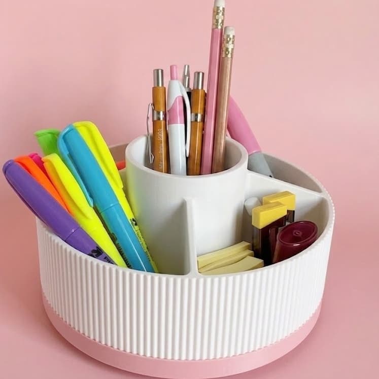Organizador de Mesa Giratório 360° Multiuso para Maquiagem e Papelaria