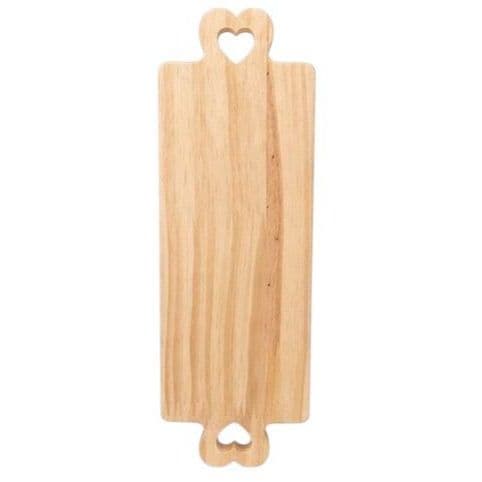 Porta Pão Madeira Pinus 40x12 cm | Bandeja para Café da Manhã com Detalhe Coração | Espessura 15mm