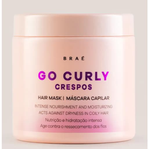 Máscara Go Curly Crespos Braé 500g | Hidratação Profunda e Definição Cabelos Cacheados e Crespos