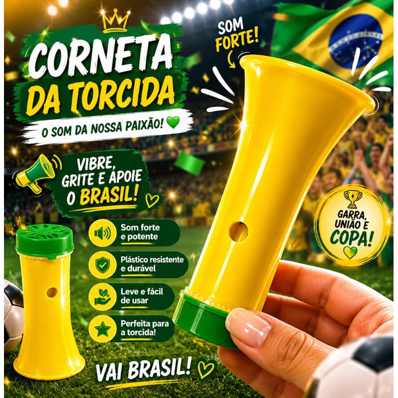 🇧🇷 Corneta Torcida Brasil Oficial – Pequena no Tamanho, Gigante na Emoção da Copa! 🎉