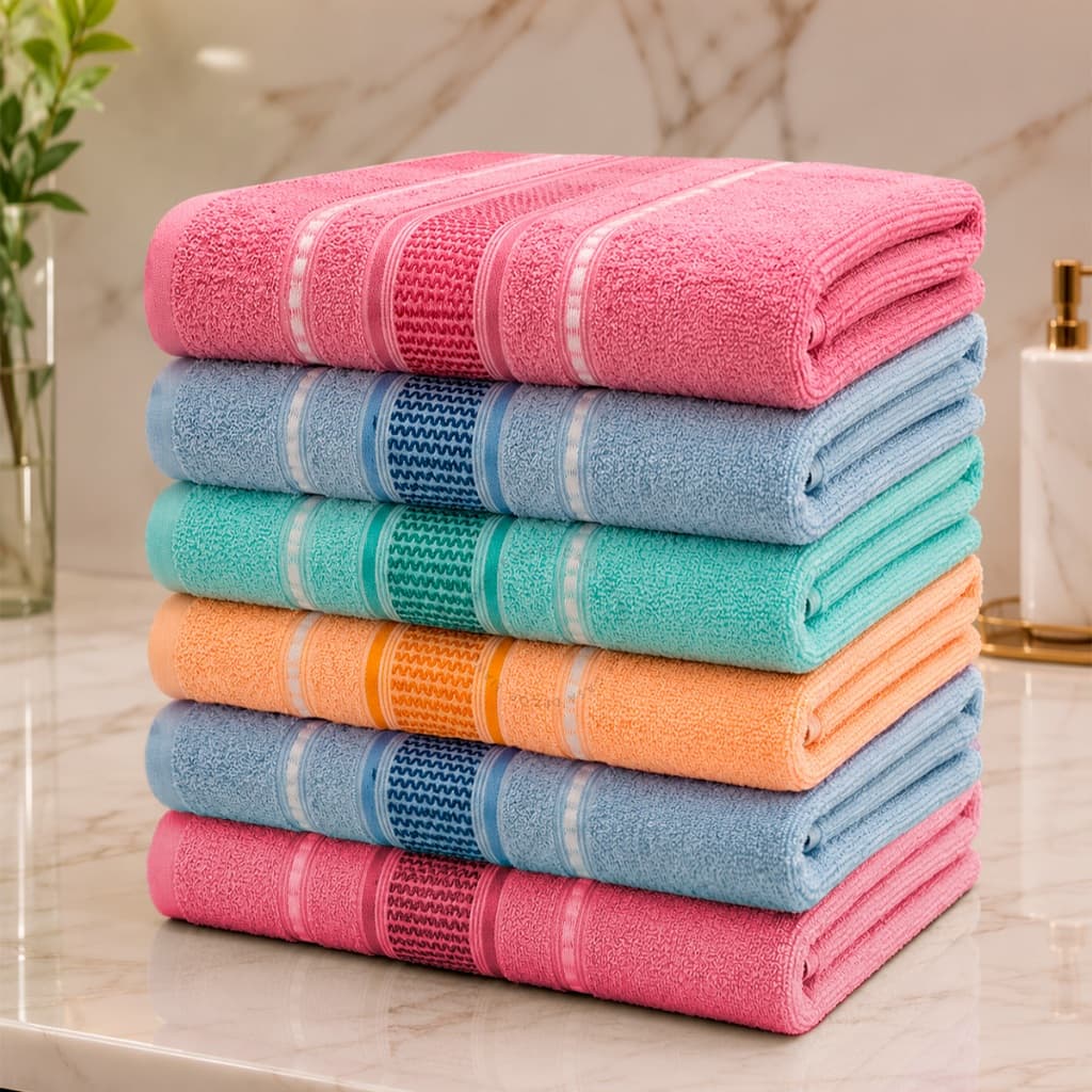 Kit 6 Toalhas de Banho Luxo Grande Macia Banhão Premium 100% Algodão Alta Absorção Felpudas Secagem