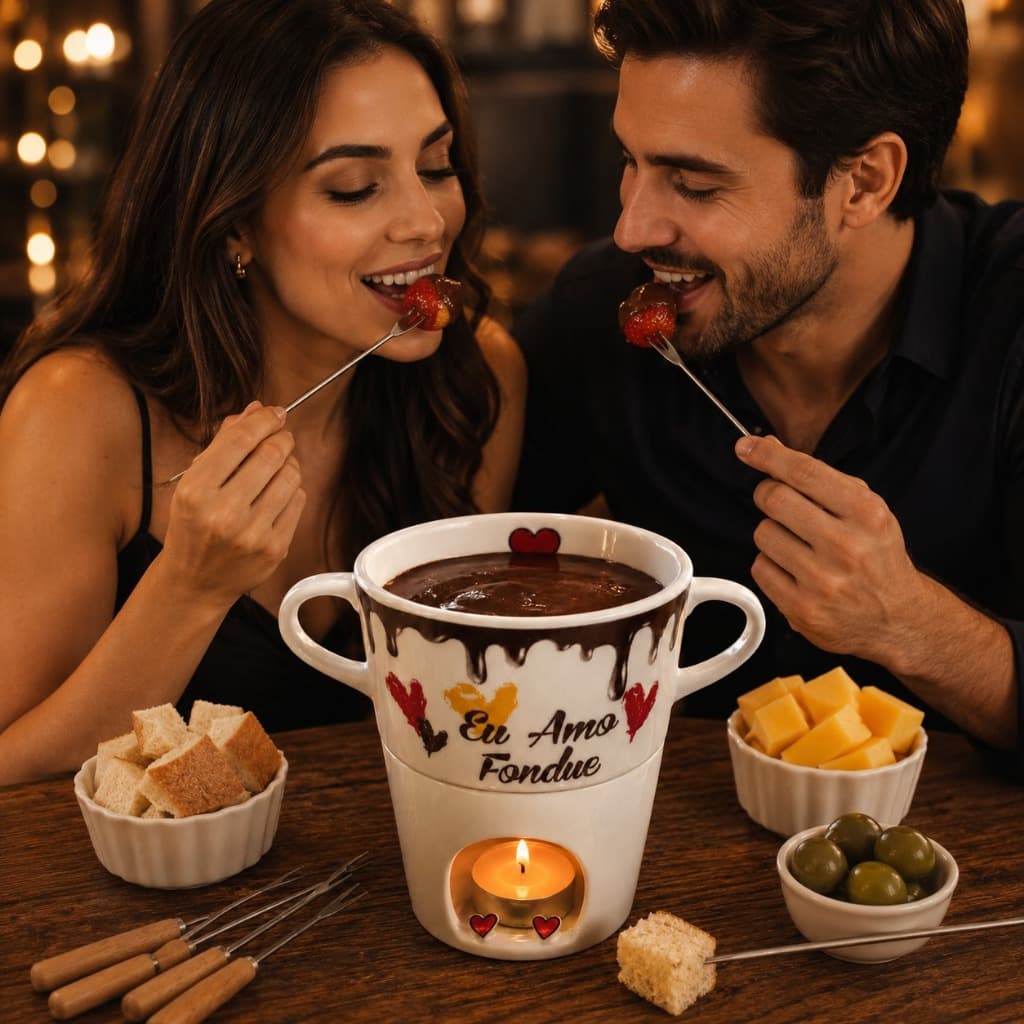 Aparelho De Fondue em Porcelana 250Ml Decoração Oferta
