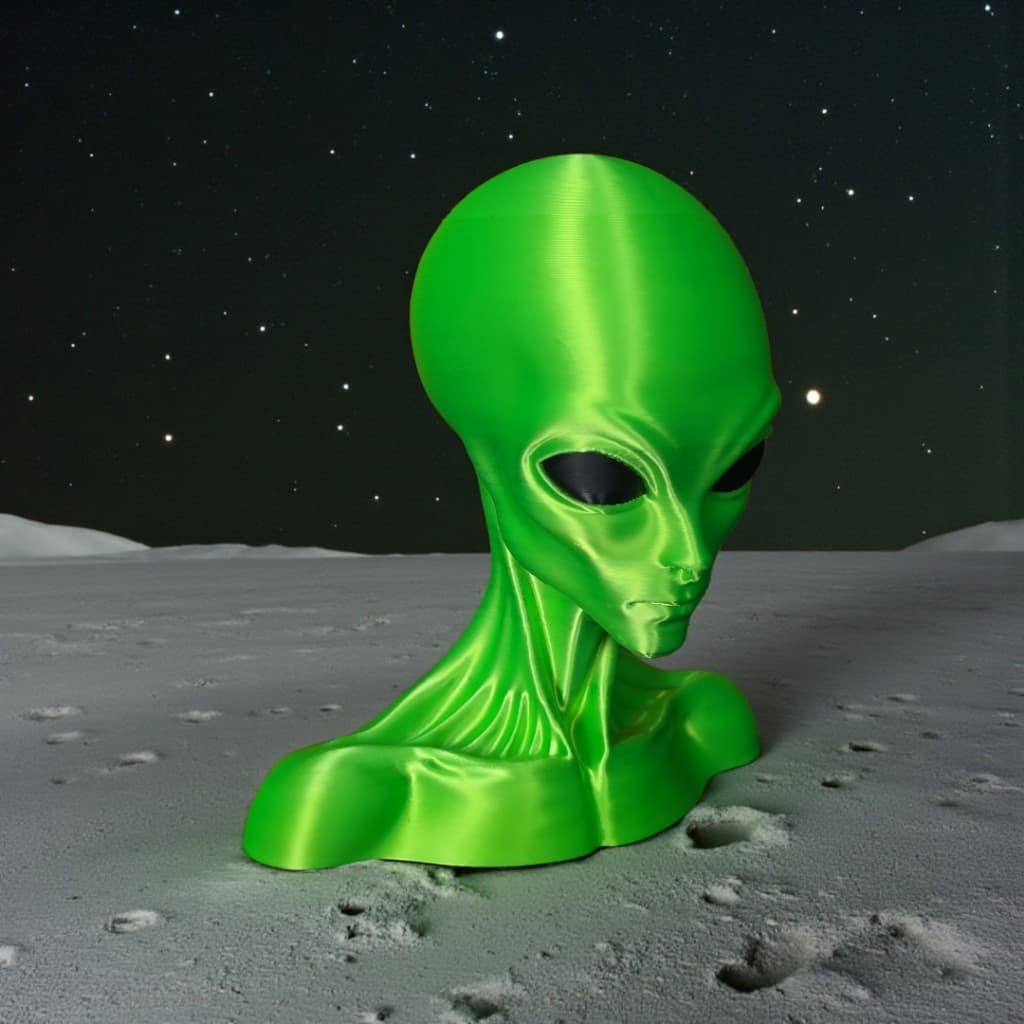 Escultura Busto ET Extraterrestre Decoração busto Alien 15cm