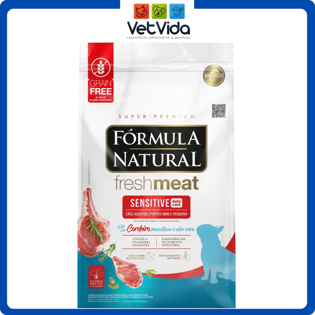 RAÇÃO FORMÚLA NATURAL FRESH MEAT SENSITIVE RAÇA PEQUENA À GRANEL EMBALAGEM ORIGINA 500  GRAMAS
