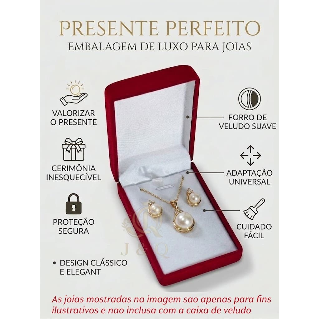 Embalagem de presente de luxo joias Caixa De Veludo Tradicional Ideal para embalar presente de joias