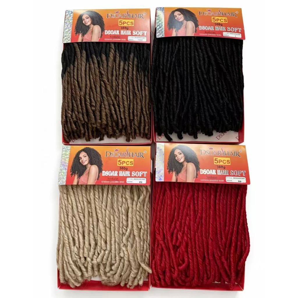 Cabelo Dsoar Soft Cacheado Dread Estilo Nina  Crochet Braids Cachos Fibra Sintética 360 G 5 pcs