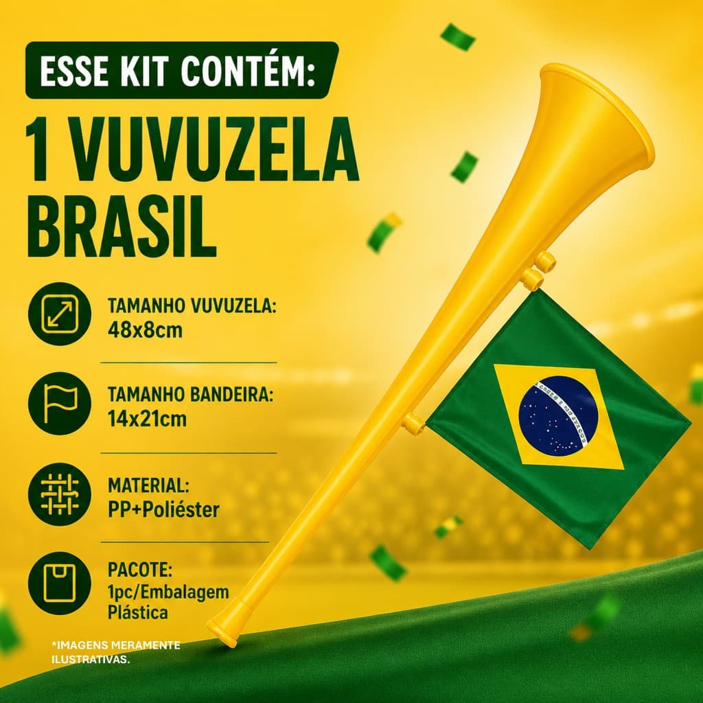 Vuvuzela Brasil Copa do Mundo 2026