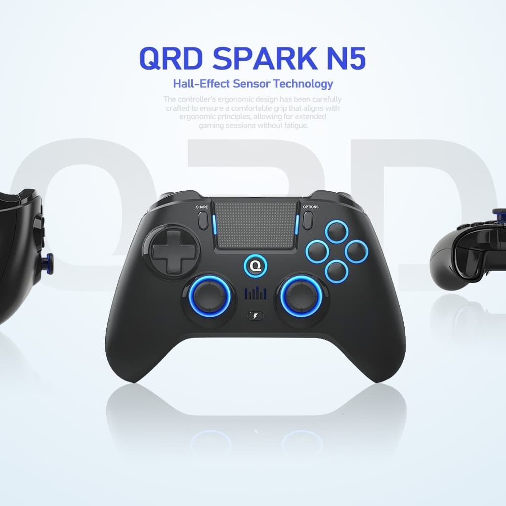 QRD Spark N5 Controlador Sem Fio Para PC , PS4 , PS3 , OLED Console Pro Gamepad Função Turbo Programável Com Bateria Rec