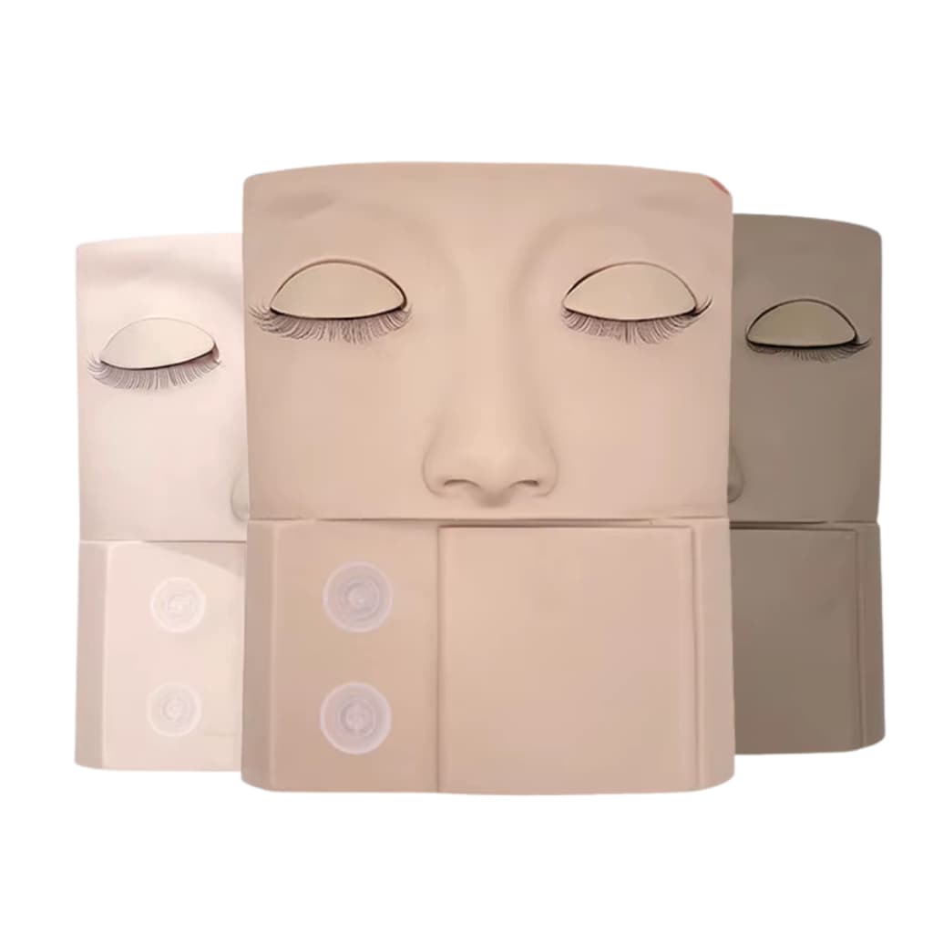 Base de Silicone Para Treino de Cílios Com olhos removiveis Cabeça de Treino de Cílios