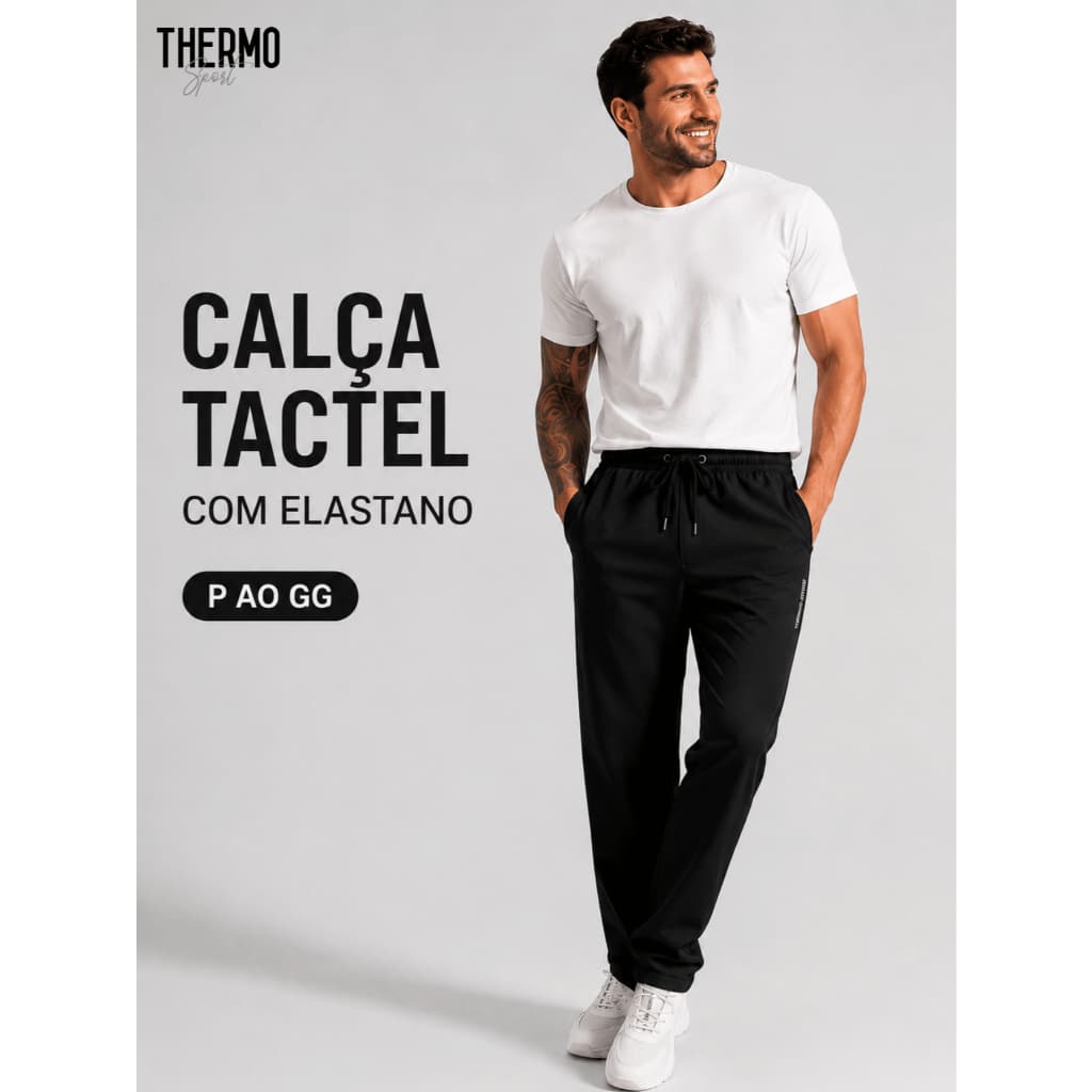 Calça Tactel Masculina Elastano Academia Fitness Corrida Esportiva Casual