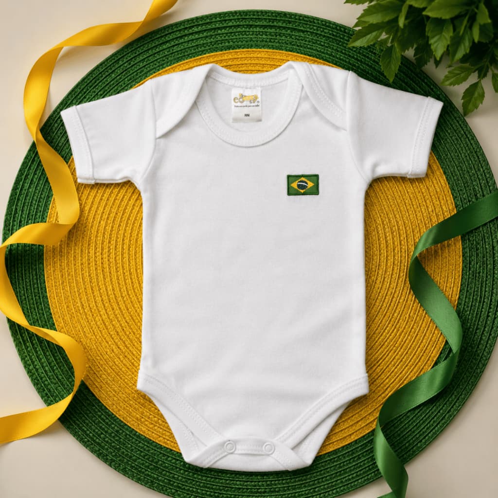 Body Bebê Brasil Copa Baby 100% Algodão Menino Menina