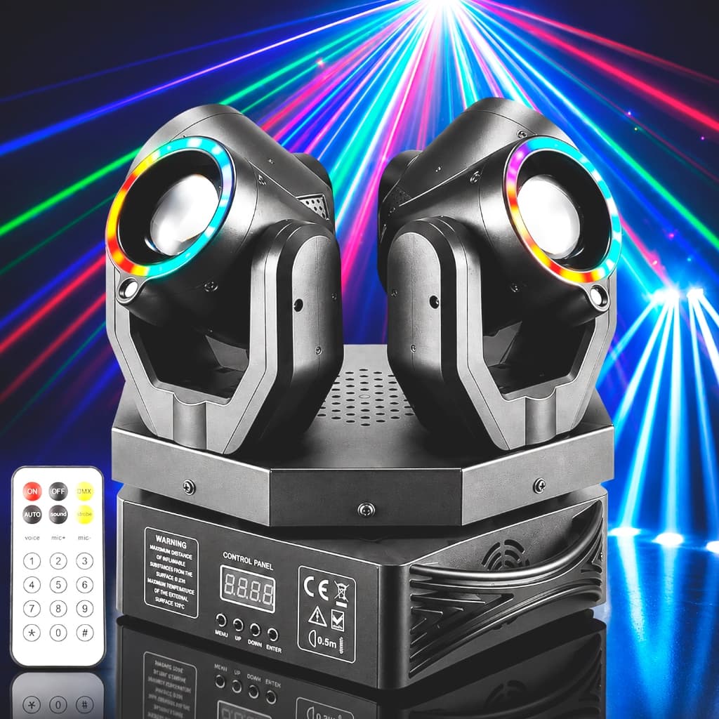 Canhão Moving Head Led RGBW Giratório Projetor Holográfico Dmx Bivolt Festas Iluminação