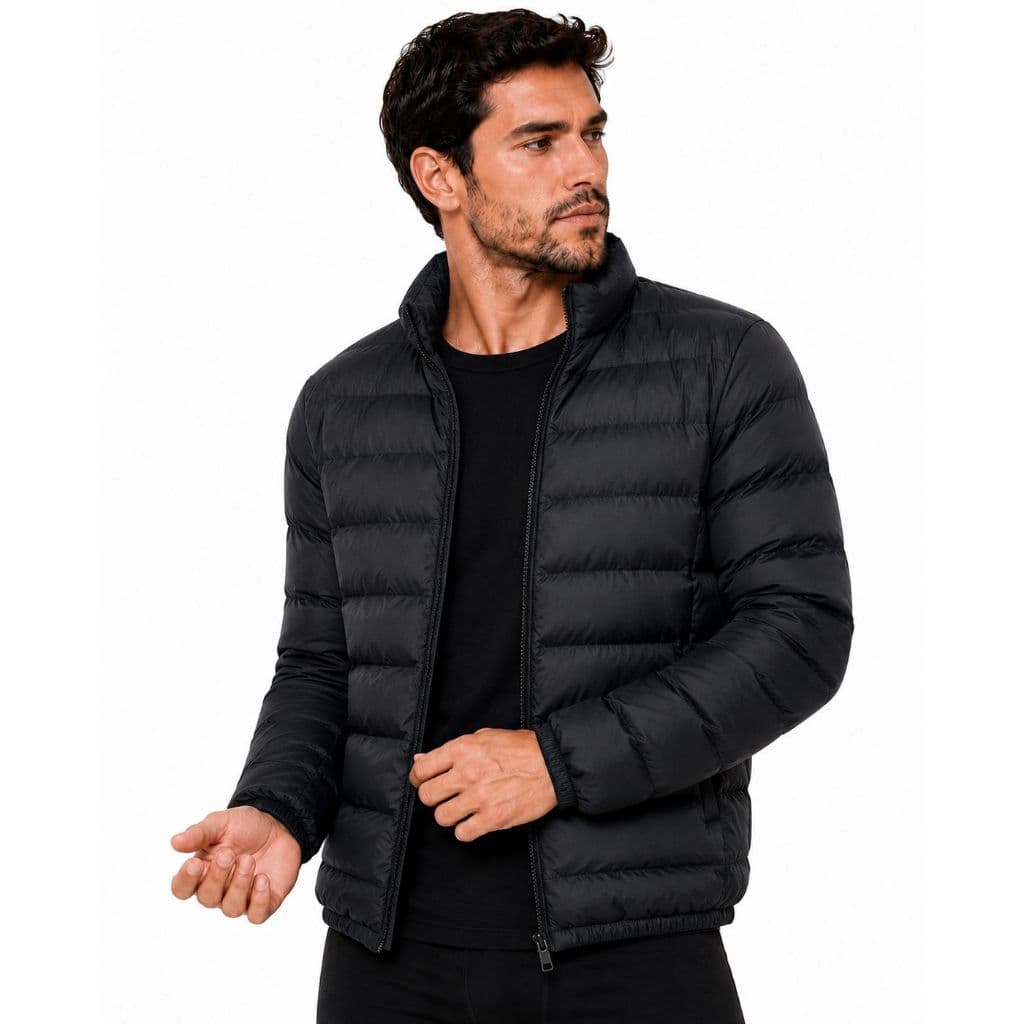Jaqueta Puffer De Frio Com Capuz Removivel Blusa Impermeável Inverno Masculino