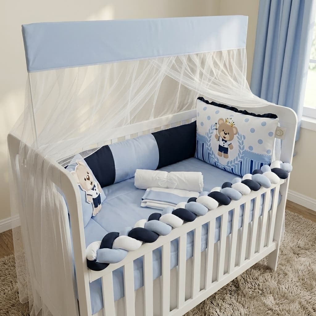 Kit Berço 11 Peças Sublimado Pequeno Urso Personalizado