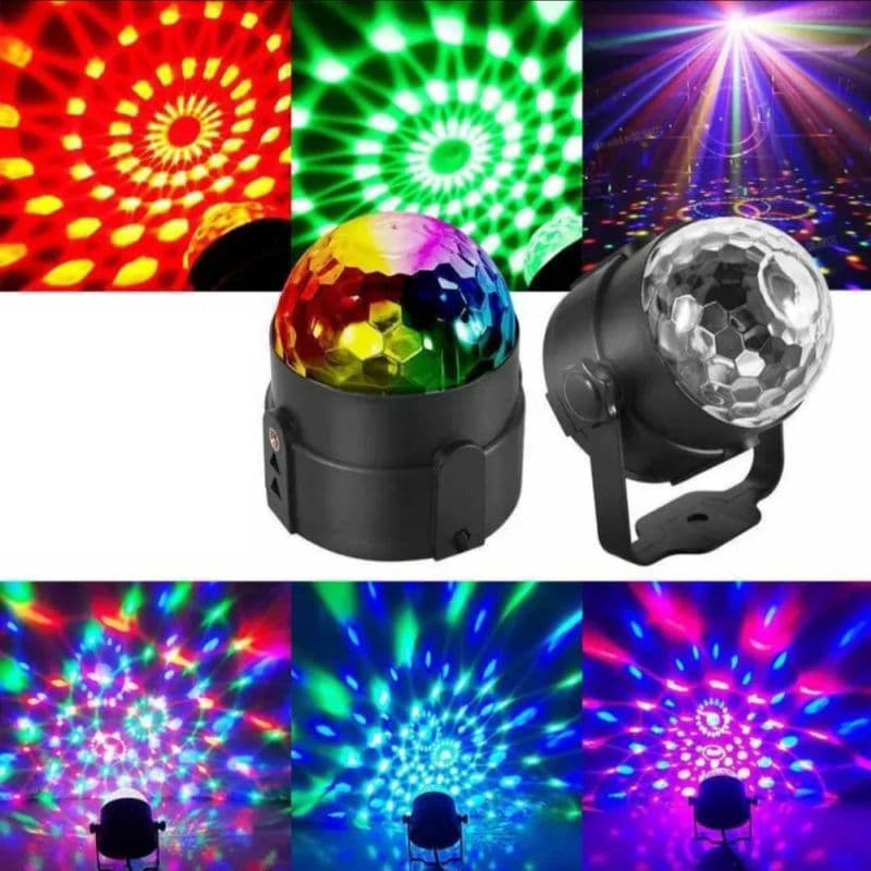 Globo De Luz Balada Led Rgb Jogo De Luz Mini Estrobo Festa Neon Usb Profissional
