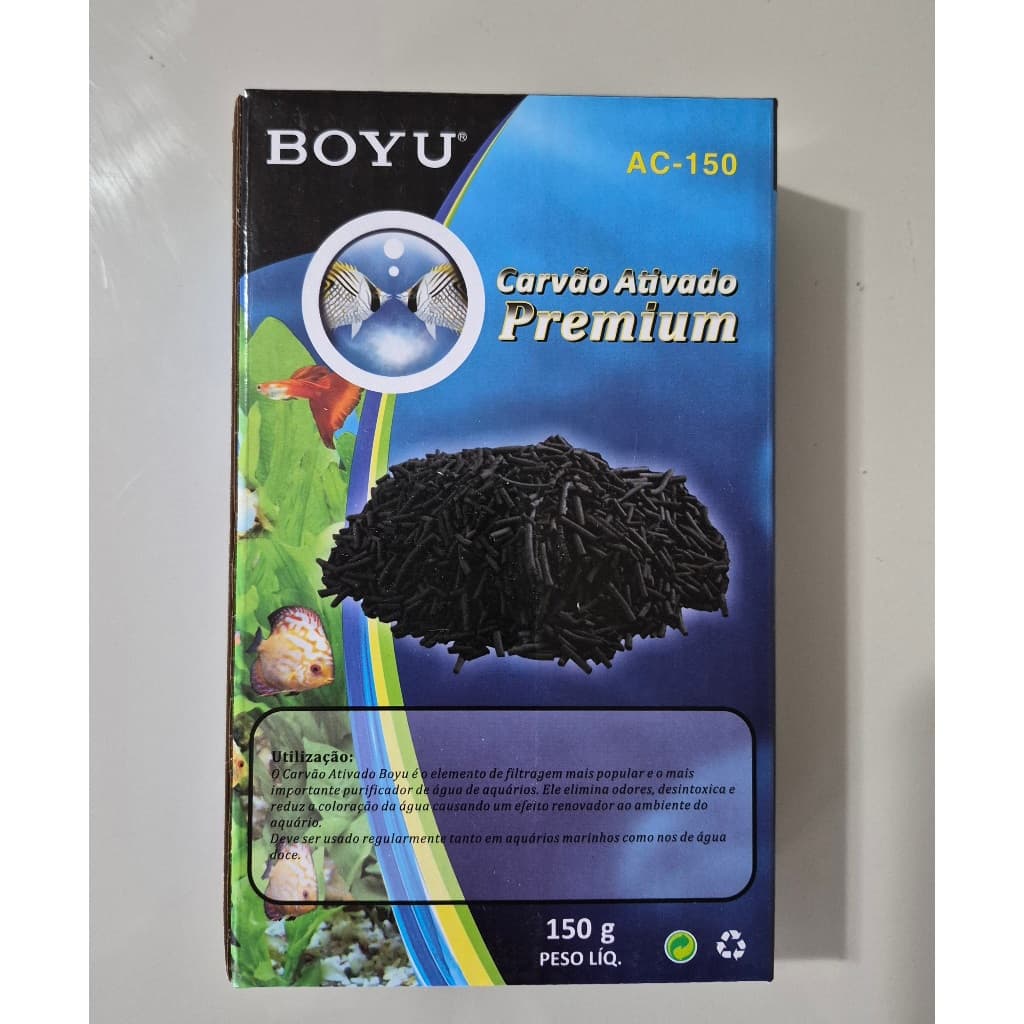 Carvão Ativado Premium Boyu Peletizado 150g AC150 - Aquários