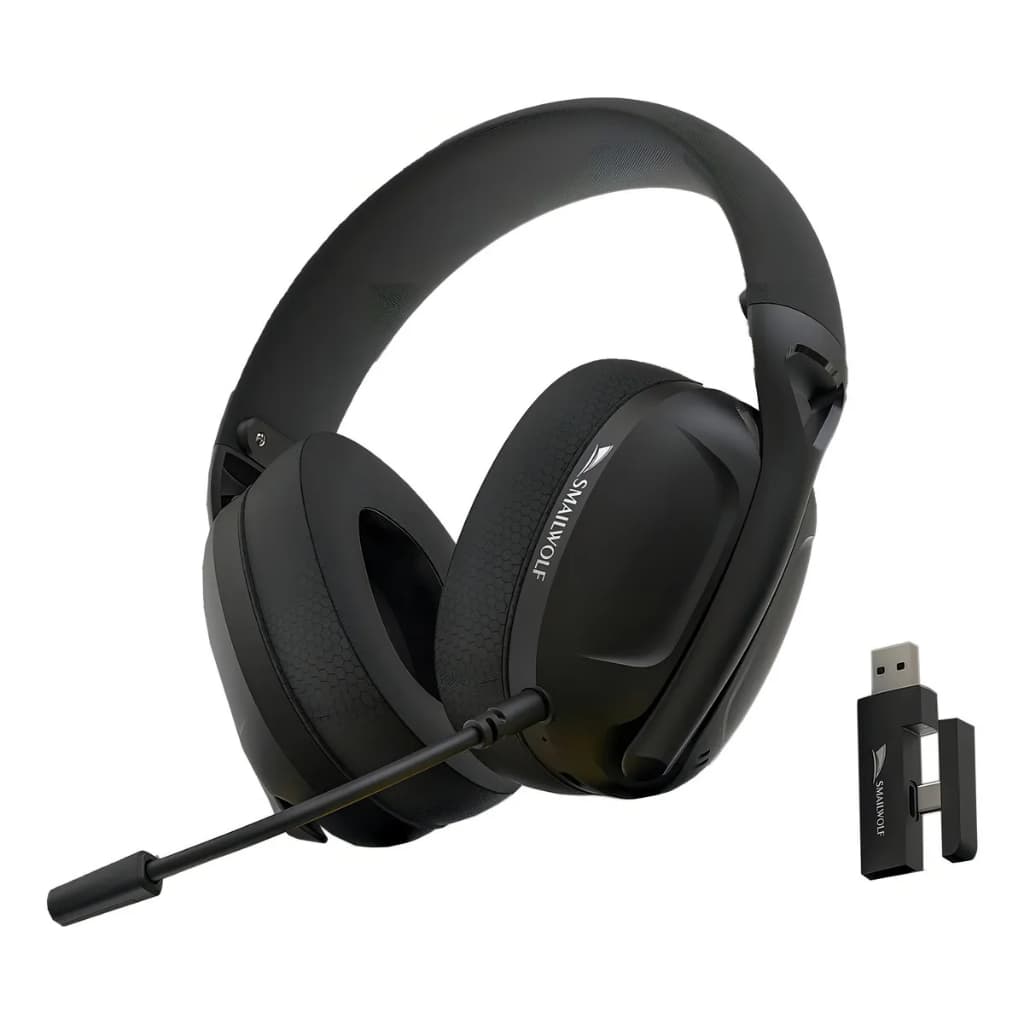 Headset Gamer SMAILWOLF L80 Tri-Mode Conexão Bluetooth/2.4G/USB-C  Ultraleve