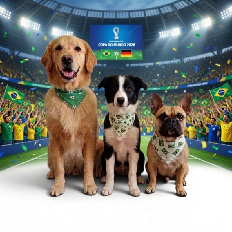 Kit 50 Bandanas Copa do Mundo Pet Shop Banho Tosa Estampada