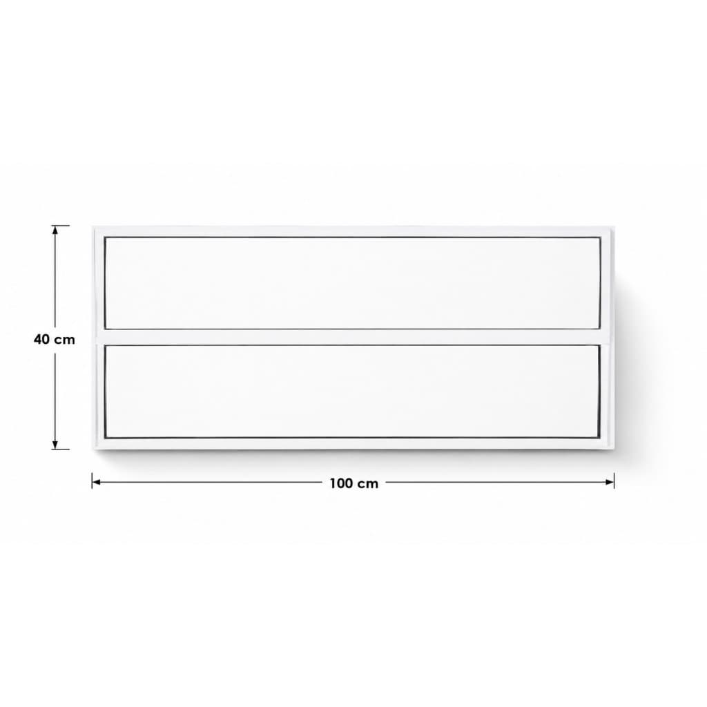 Vitro Basculante Janela 40x100 Aluminio Branco Vidro Liso