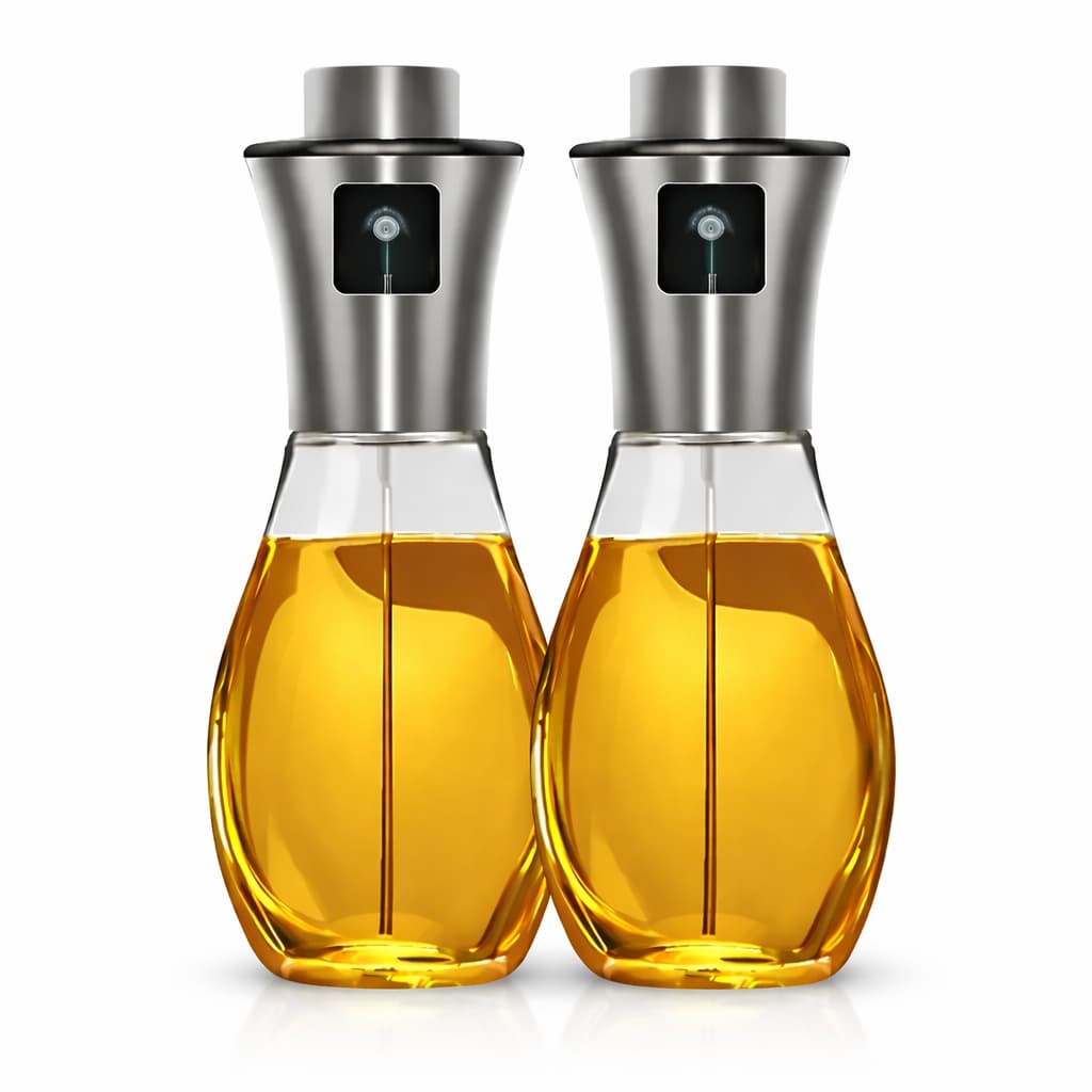 Kit 2 Spray Borrifador Azeite Óleo Vinagre 200ml Pulverizador Cozinha Air Fryer Salada Temperos Vidro Premium