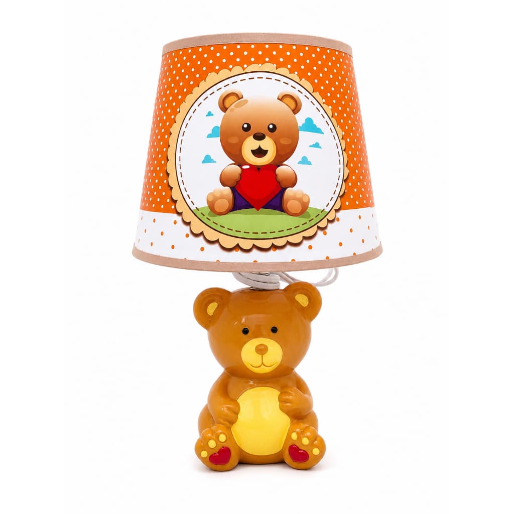 Abajur Infantil Ursinho Cerâmica Premium Bivolt Quarto Bebê