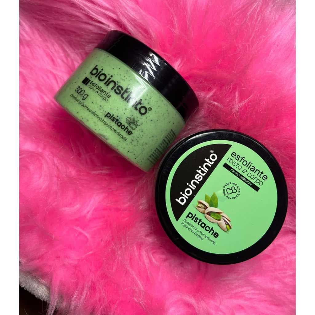 Esfoliante Bio Instinto Pistache 300g Rosto Corpo Pele Macia