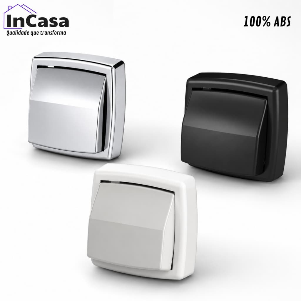 Acabamento Para Válvula De Descarga Compatível Com Hydra Deca E Docol Em ABS Preto Cromado Branco