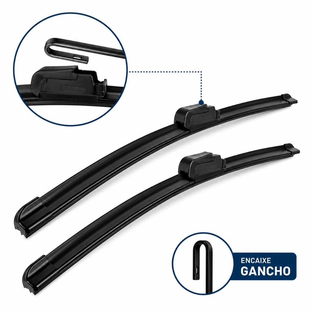 Par Palhetas Limpador de Parabrisa SIlicone Chuva Universal Alta Durabilidade