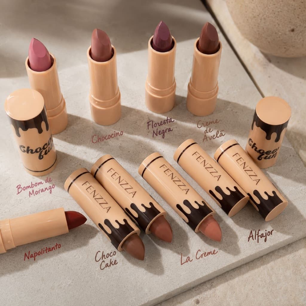 Kit Batom Bala Soft Matte Choco Fun Fenzza