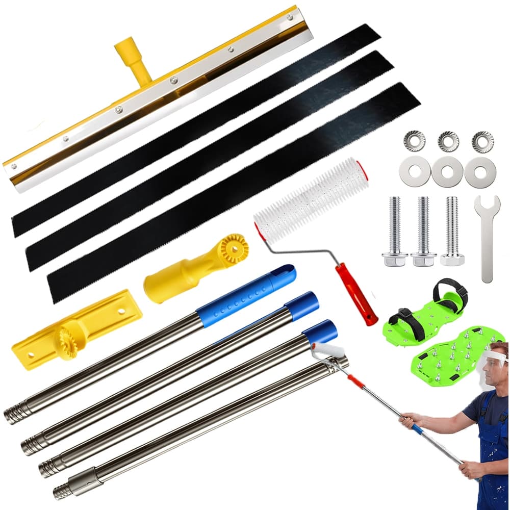 Desempenadeira Kit 7 RODO NIVELADOR P APLICAÇÃO DE ARGAMASSA CIMENTICIA/CIMENTO QUEIMADO/RESINA EPÓXI