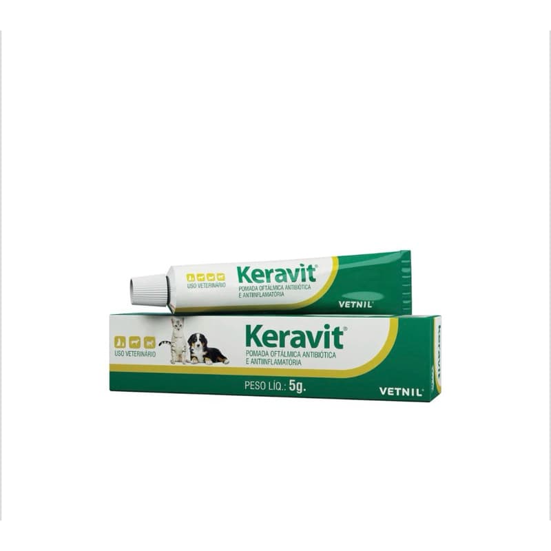 Keravit Pomada Oftálmica para Cães e Gatos 5 g