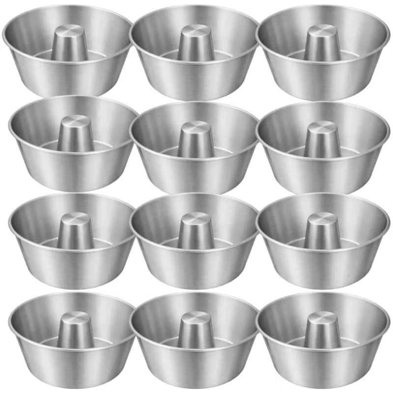 Jogo Mini Forminha N°12 300ml Em Alumínio Para Pudim Mini Bolo Vulcão Doces Sobremesa De Confeitaria