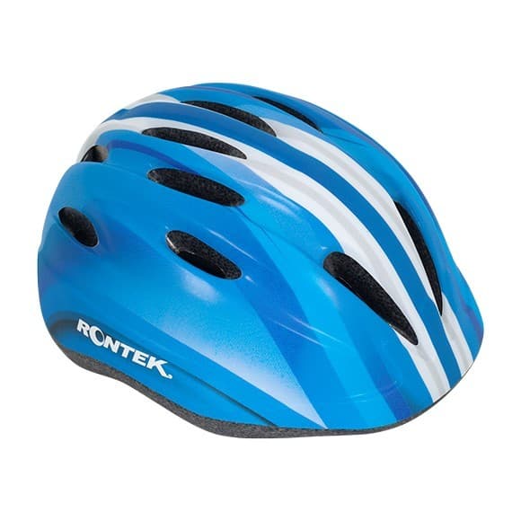 CAPACETE INFANTIL PARA CICLISMO COM LED AZUL E BRANCO