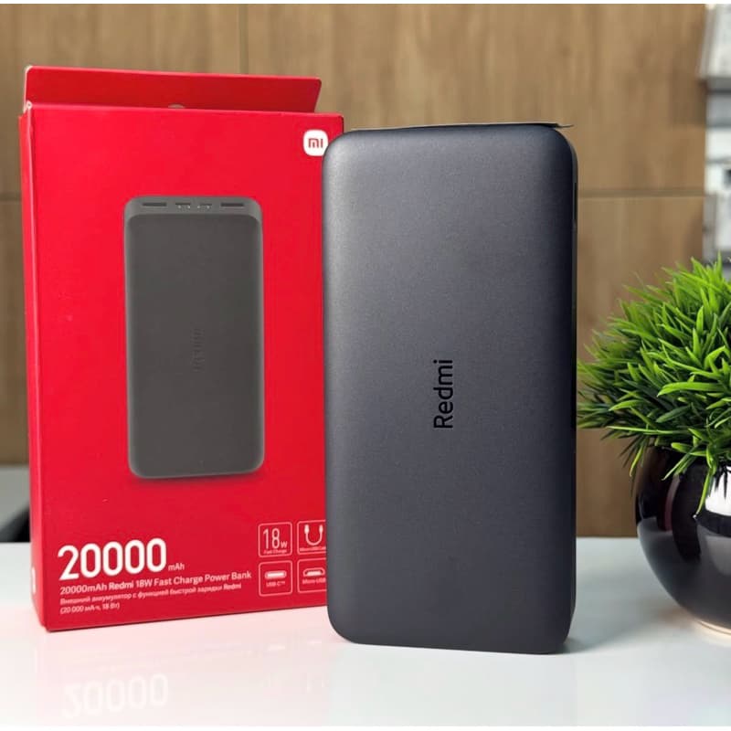 Carregador Portátil Power Bank 20000mAh Preto - 18W, Portas USB-C e USB