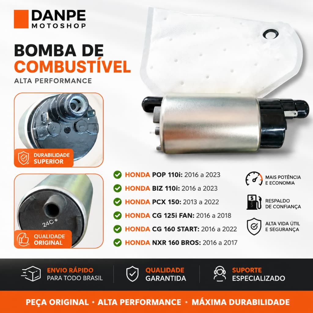 Refil Bomba De Combustível Pop 110i 2016 Em Diante - Biz 110i 2016 Em Diante Com Filtro